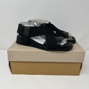 Camper Atonik Black Leather Elastic Crisscross Sandals K200802-008 Womens 10